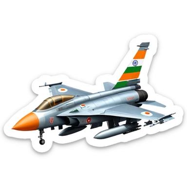 Indian fither jet withbindian flag and"नभ स्पर्शं दीप्तम्"  sticker