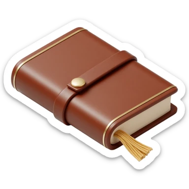 a leather-bound notebook, skeuomorphism style sticker