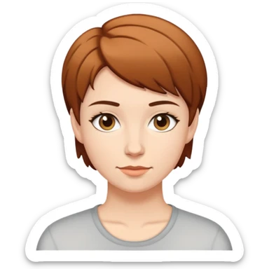 Short brown hair white lesbian  sticker