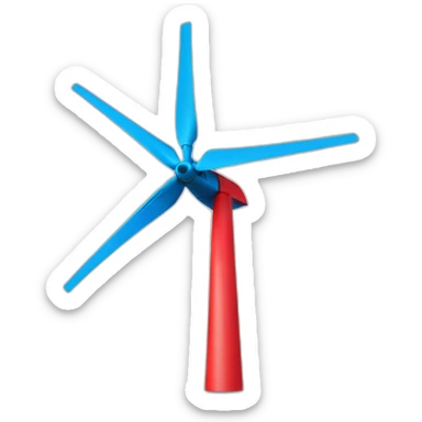 bright red and blue wind turbine sticker