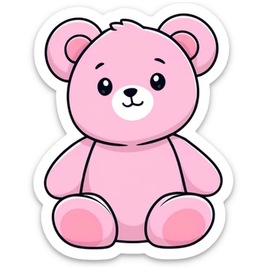Cute pink teddy sticker