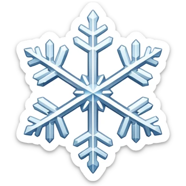 white snowflake white sticker