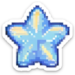 Special member star with animated sparkle effect and rare elemental colors sticker