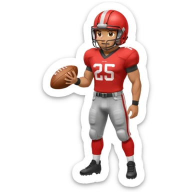 High resolution full body of a football player sticker