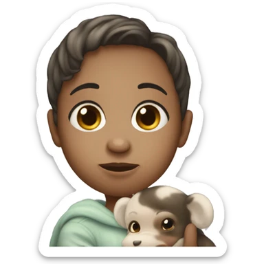 Diddy missing girl with murky hair while holding a baby sticker