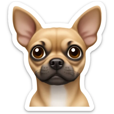 Brown chihuahua pug mix sticker