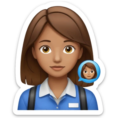 Give Linnea brown hair and a nametag that says Linnea sticker