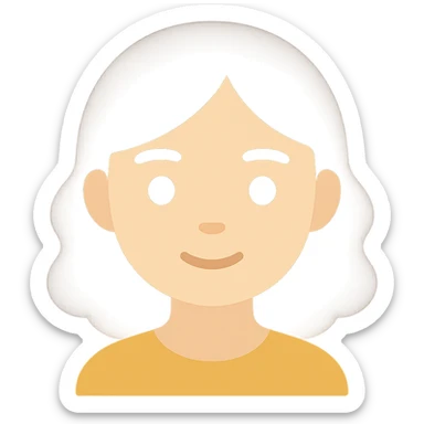 portrait of an Asian girl with medium brown wavy hair and brown eyes, paler skin tone, color icon style sticker