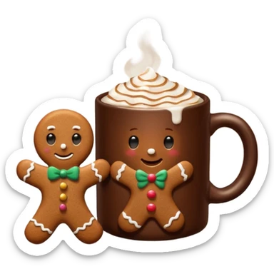 Book & cocoa with gingerbread sticker