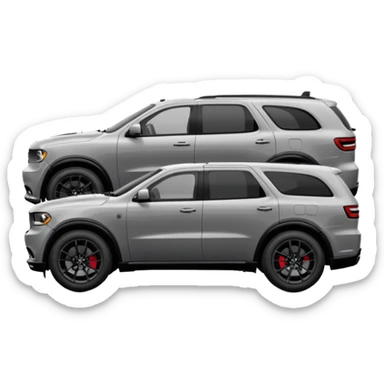 2023 Grey dodge Durango from side view with black rims sticker
