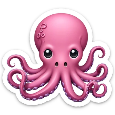 kawaii octopus pink sticker