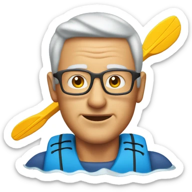 Man aged 50 in a kayak sticker