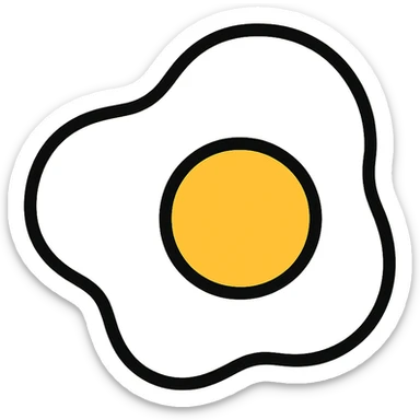 color outline icon of fried eggs sticker