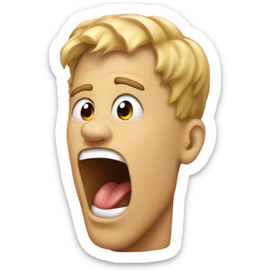 human head shaking with its tongue out, making the tongue shake too sticker