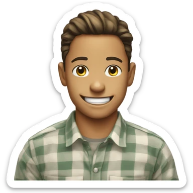 smiling boy in shirt meme make him have a Batman mask sticker