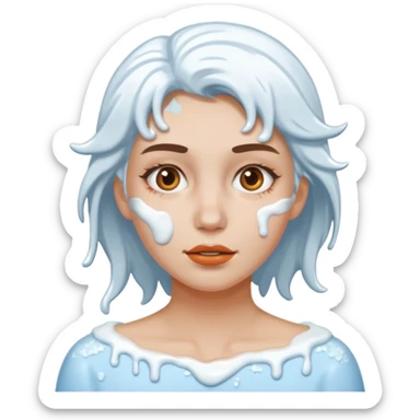 white icing on woman sticker
