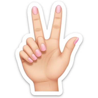 hand with index, middle, and pinky fingers up sticker