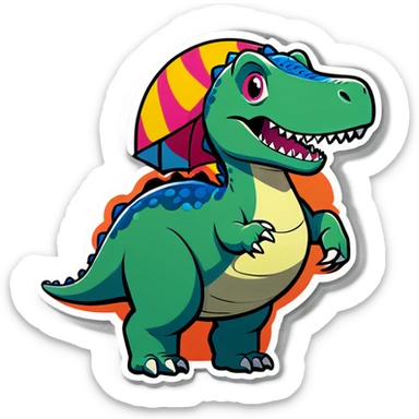 Dinosaur in bikini  sticker