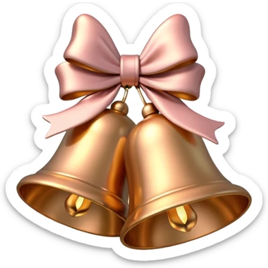light rose gold christmas bells sticker