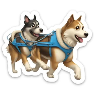 Dog sled  sticker