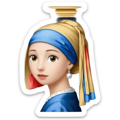 girl with a pearl earring in painting frame
















 sticker