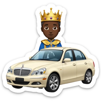 King standing on a car sticker