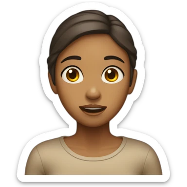 Tan girl soul leaving body face scared sticker