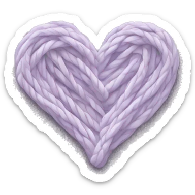 Cable knit heart in pale purple and white sticker