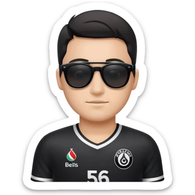 Güneş gözlüğü takan beşiktaş formalı gri beyaz keei sticker