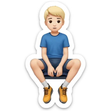 Ragazzo seduto su un tetto di un palazzo, con le gambe a penzoloni sul vuoto sticker