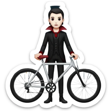 vampire stand back of the bicycle. sticker