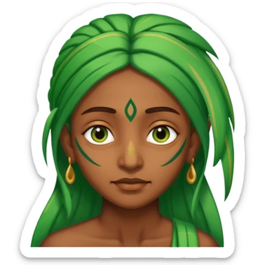Indian person with green streaks around them sticker