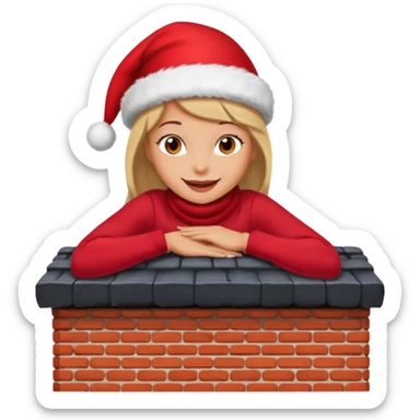 Female lie down on a chimney sticker