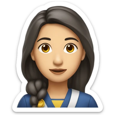 Thayrigalicia mujer conferencista pielmorena Cabellolargolisonegroflequillo sticker