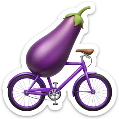 Eggplant on bicycle sticker