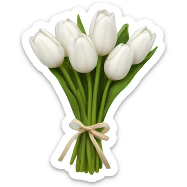 white tulip bouquet  sticker