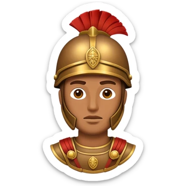 Cinematic Realistic Botero Bronze Roman fat Soldier Emoji. sticker