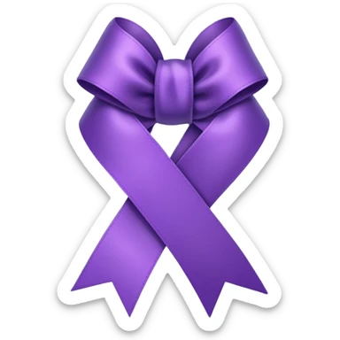 Purple ribbon emoji sticker