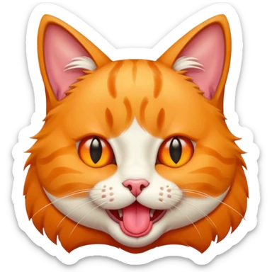 cat with tongue out  sticker