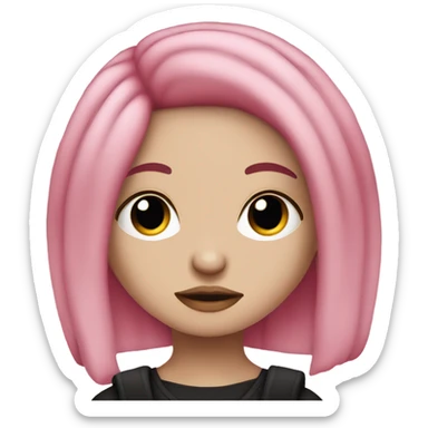 emo girl with pink hair and a septum piercing sticker