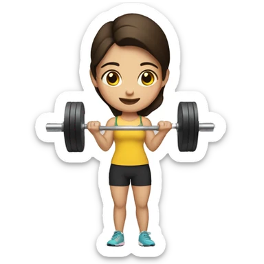 brunette girl lifting weights sticker