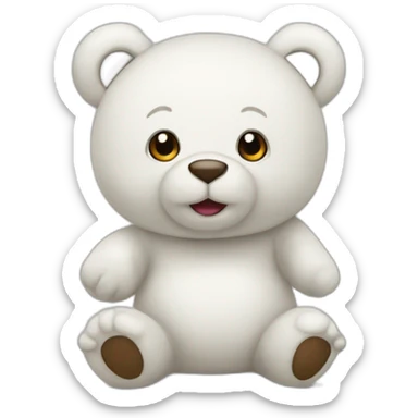 nounours blanc sticker