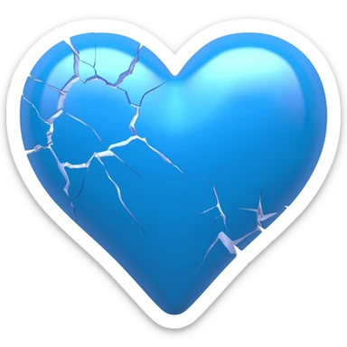 Corazon celeste partido sticker