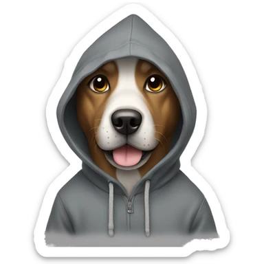 Dog with a hoodie sticker