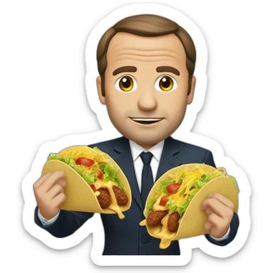 Macron qui mange un tacos sticker