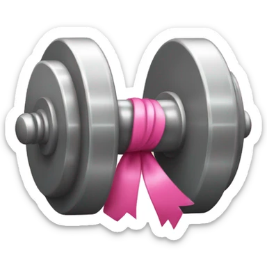 dumbell with a pink bow sticker