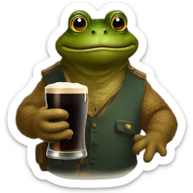 bufo having a pint of guinness sticker