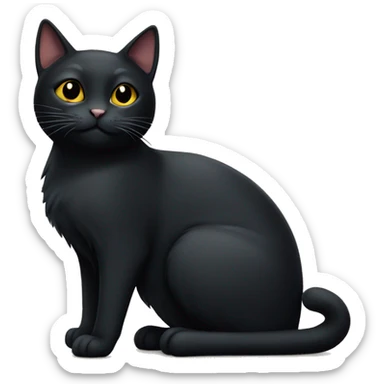 Black cat sitting  sticker
