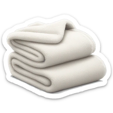 white folded sherpa blanket sticker