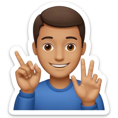 mano 1 dedo menos sticker